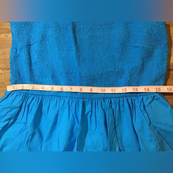 ππ ON SALE NWOT Blue Convertible Spaghetti Strap Smocked Dress - Picture 8 of 13